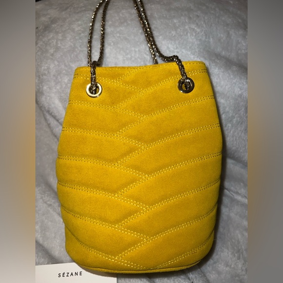 Sezane boarse hope suede cow skin shoulder drawstring bag - Picture 1 of 16